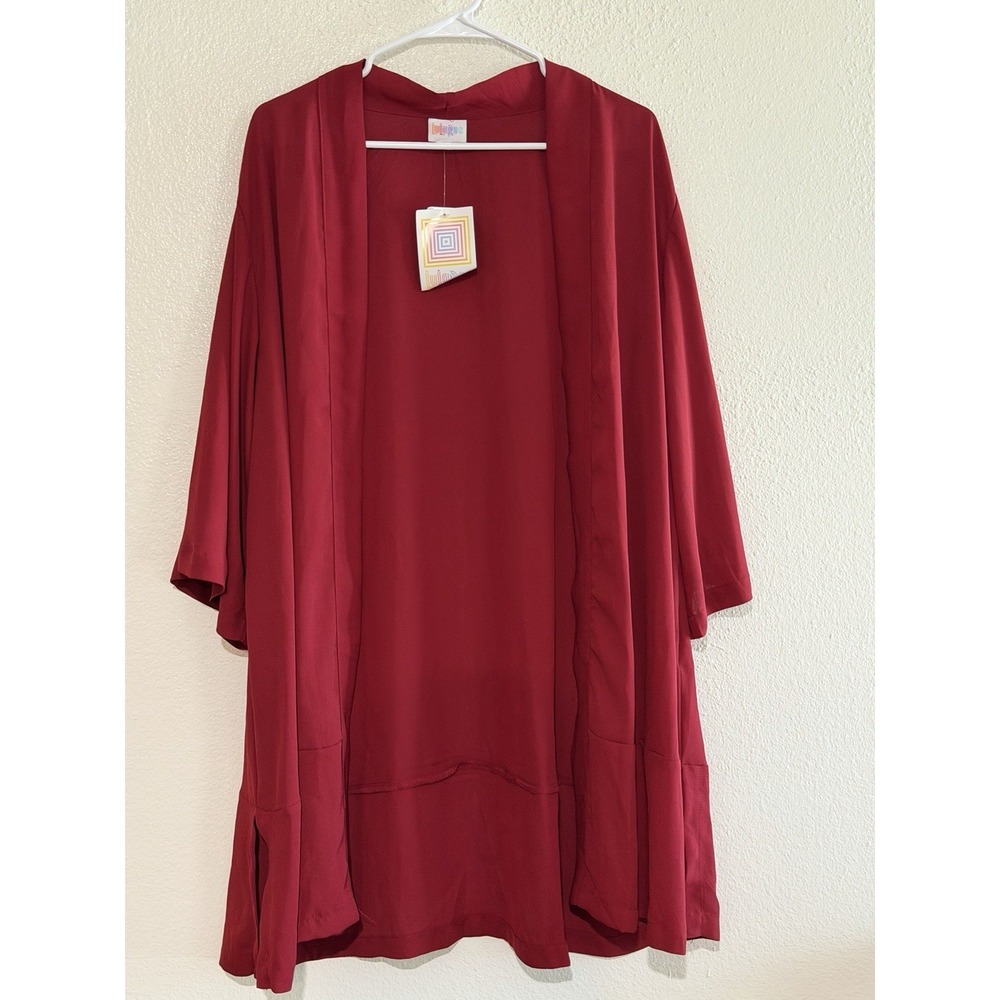 NWT Lularoe Red Kimono‎ Cardigan Sz M Sheer